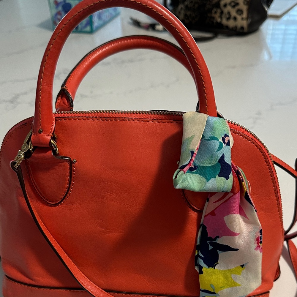 Juicy Couture Orange Satchel with Floral Scarf